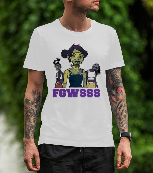 Mindless Self Indulgence FGWSSS Zombie Character With Purple Text T-Shirt
