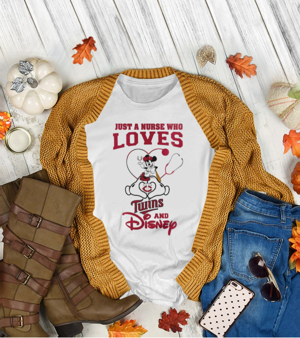 Just A Nurse Who Loves Minnesota Twins Disney Mickey Mouse T-Shirt