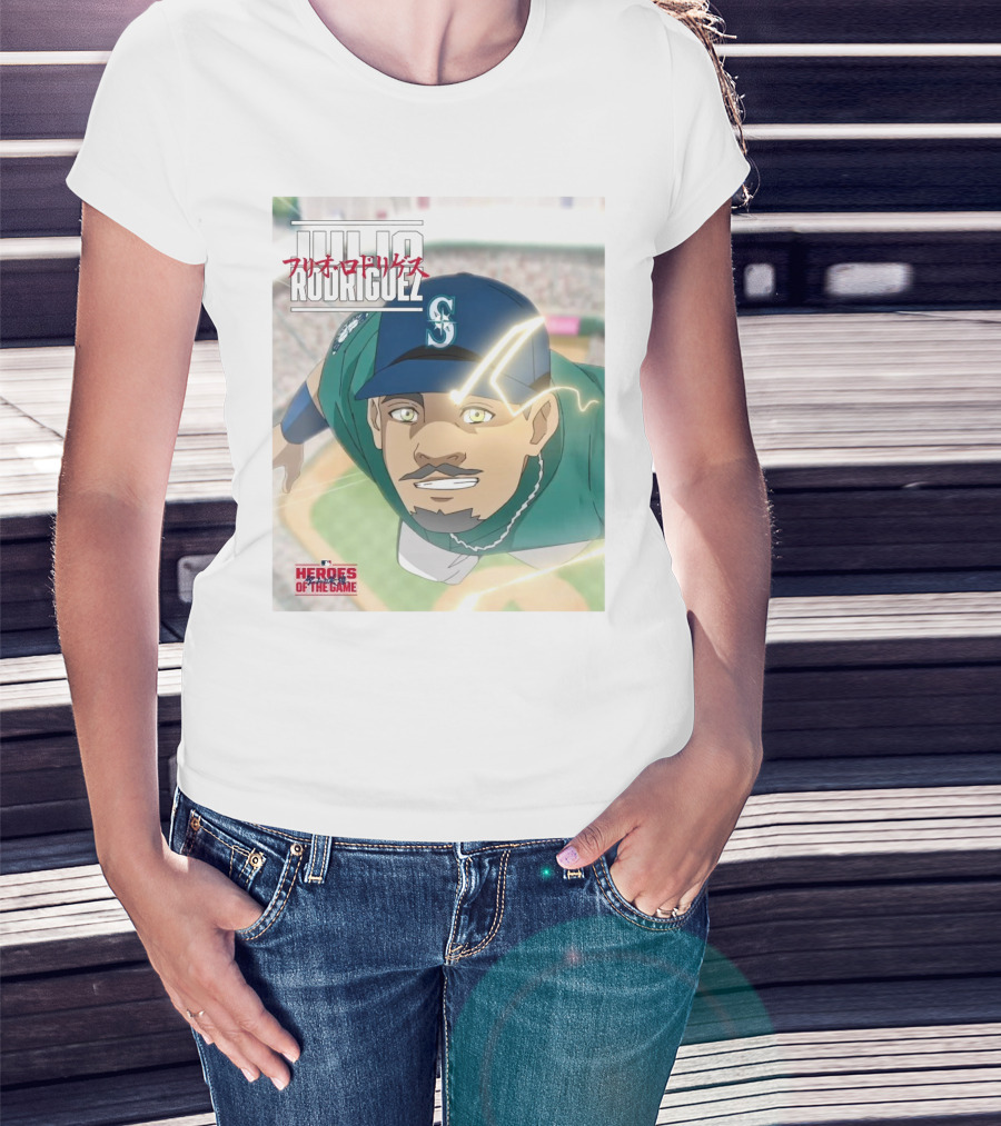 Seattle Mariners Julio Rodriguez Anime Heroes Of The Game MLB J-Rod T-Shirt