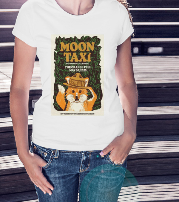 Moon Taxi Asheville Concert The Orange Peel May 30 2025 Tour Fox Art T-Shirt