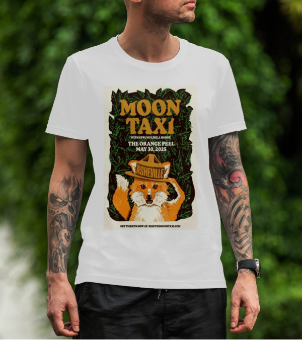 Moon Taxi Asheville Concert The Orange Peel May 30 2025 Tour Fox Art T-Shirt