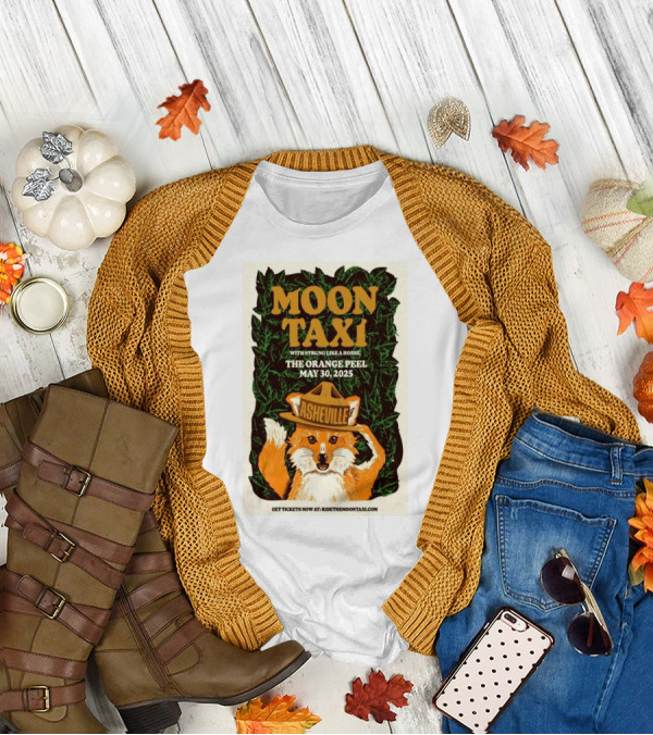 Moon Taxi Asheville Concert The Orange Peel May 30 2025 Tour Fox Art T-Shirt