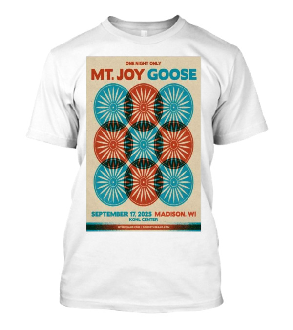 Mt. Joy Goose September 17 2025 Madison WI Kohl Center Tour T-Shirt