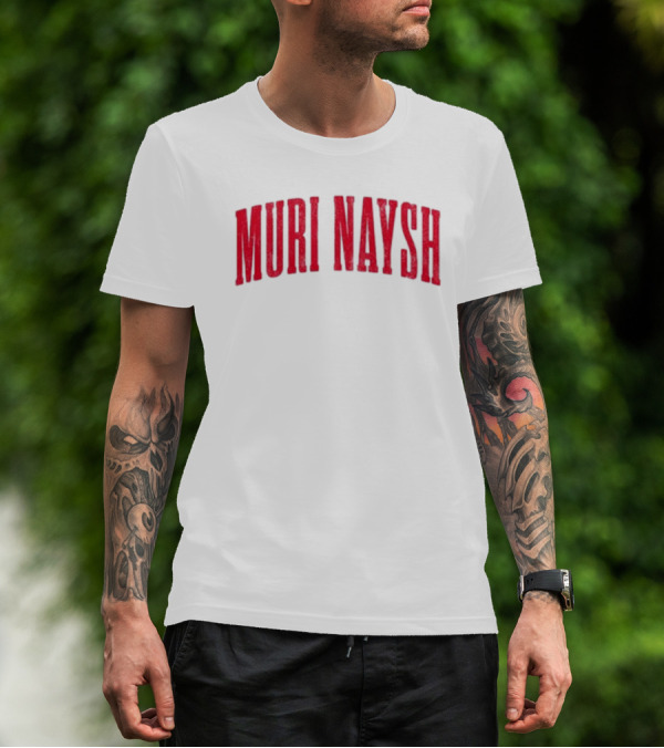 Muri Naysh Red Sparkle Bold Text T-Shirt