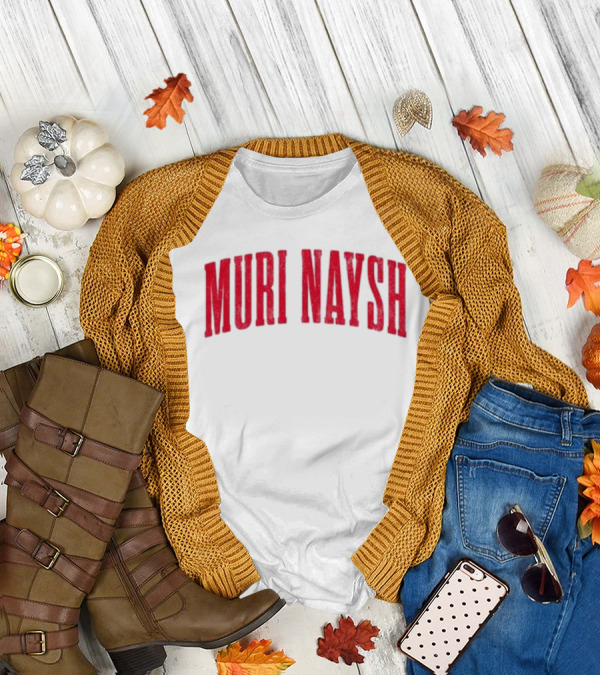 Muri Naysh Red Sparkle Bold Text T-Shirt