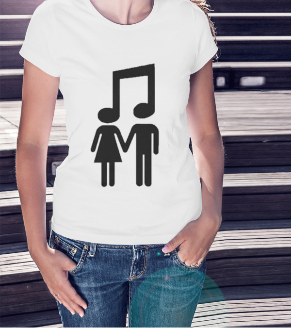 Music Note Couple Holding Hands T-Shirt