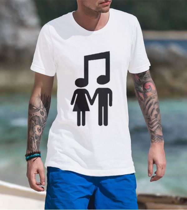 Music Note Couple Holding Hands T-Shirt