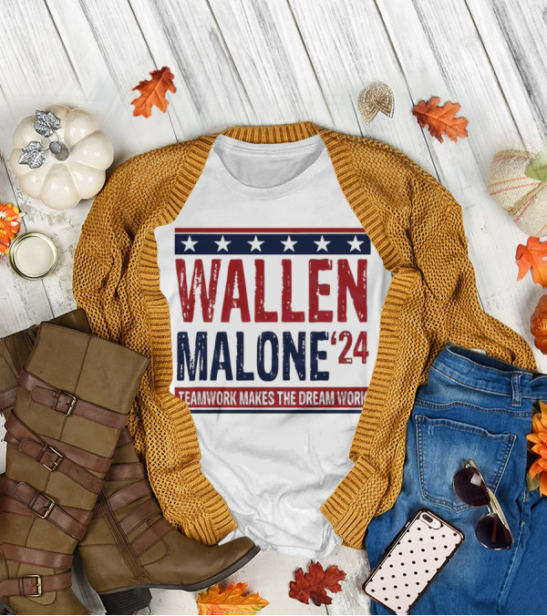 Wallen Malone '24 Teamwork Makes The Dream Work Stars T-Shirt