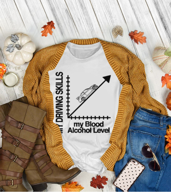 My Driving Skills Versus My Blood Alcohol Level Graph T-Shirt