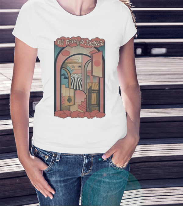 My Morning Jacket Surreal Archway And Stairs Retro Album Art T-Shirt