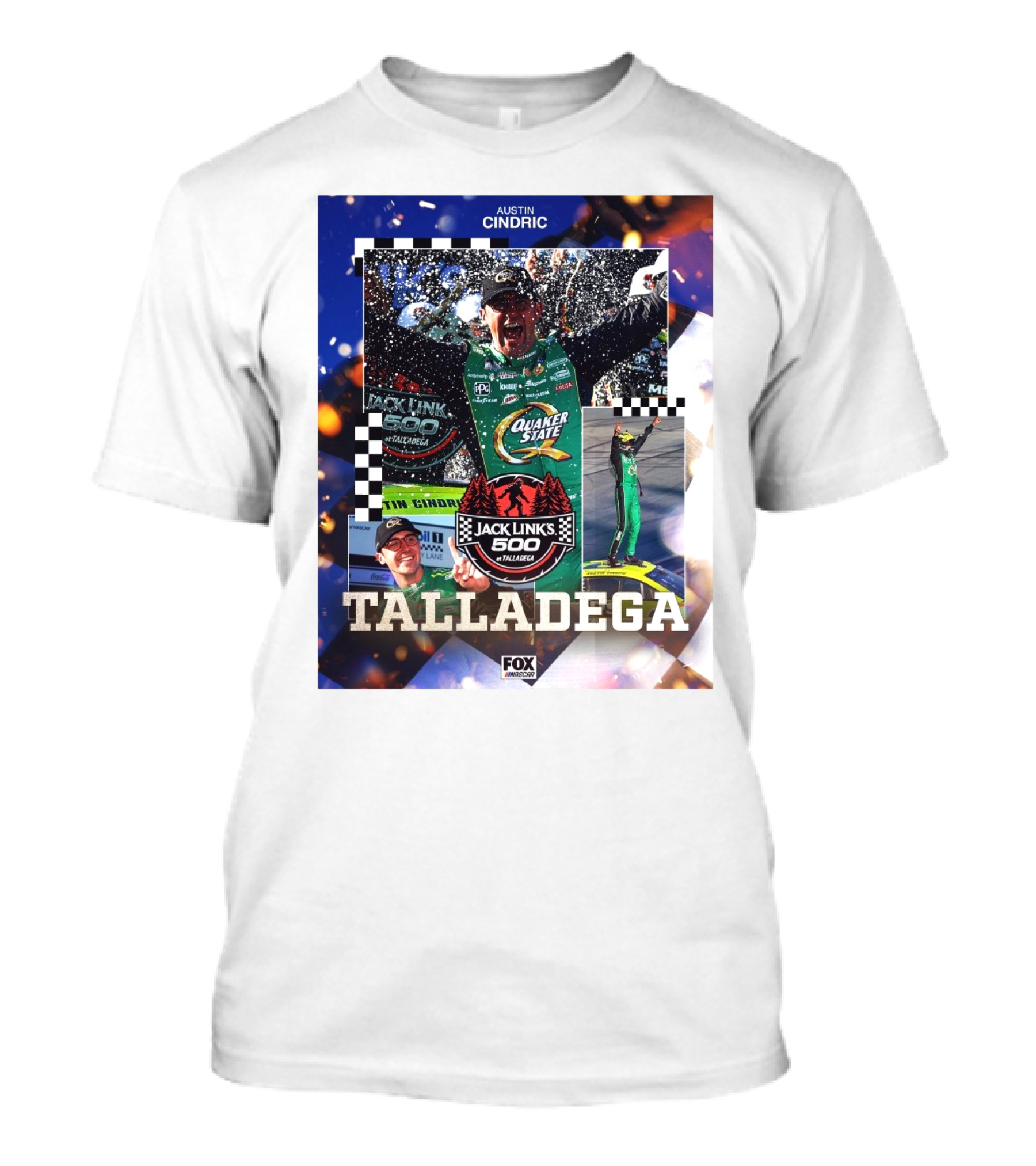 Austin Cindric Celebrates Victory Jack Link's 500 Talladega NASCAR Race Win T-Shirt