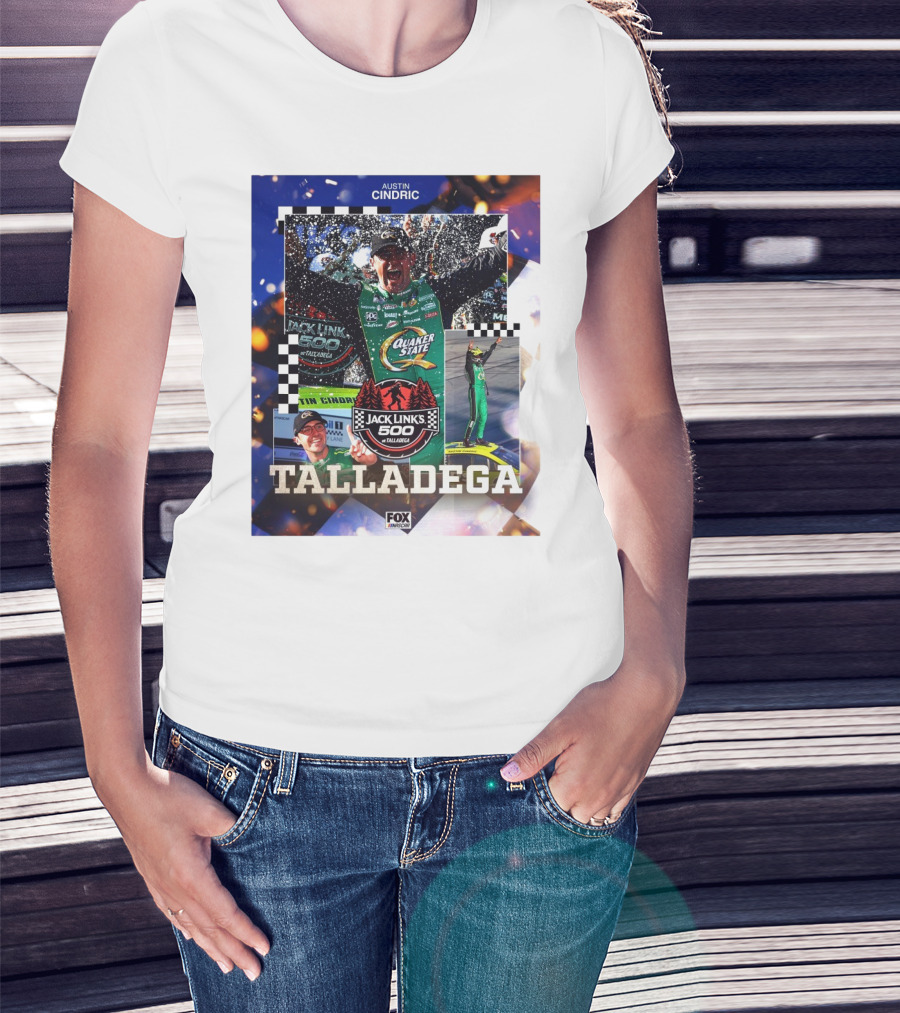 Austin Cindric Celebrates Victory Jack Link's 500 Talladega NASCAR Race Win T-Shirt