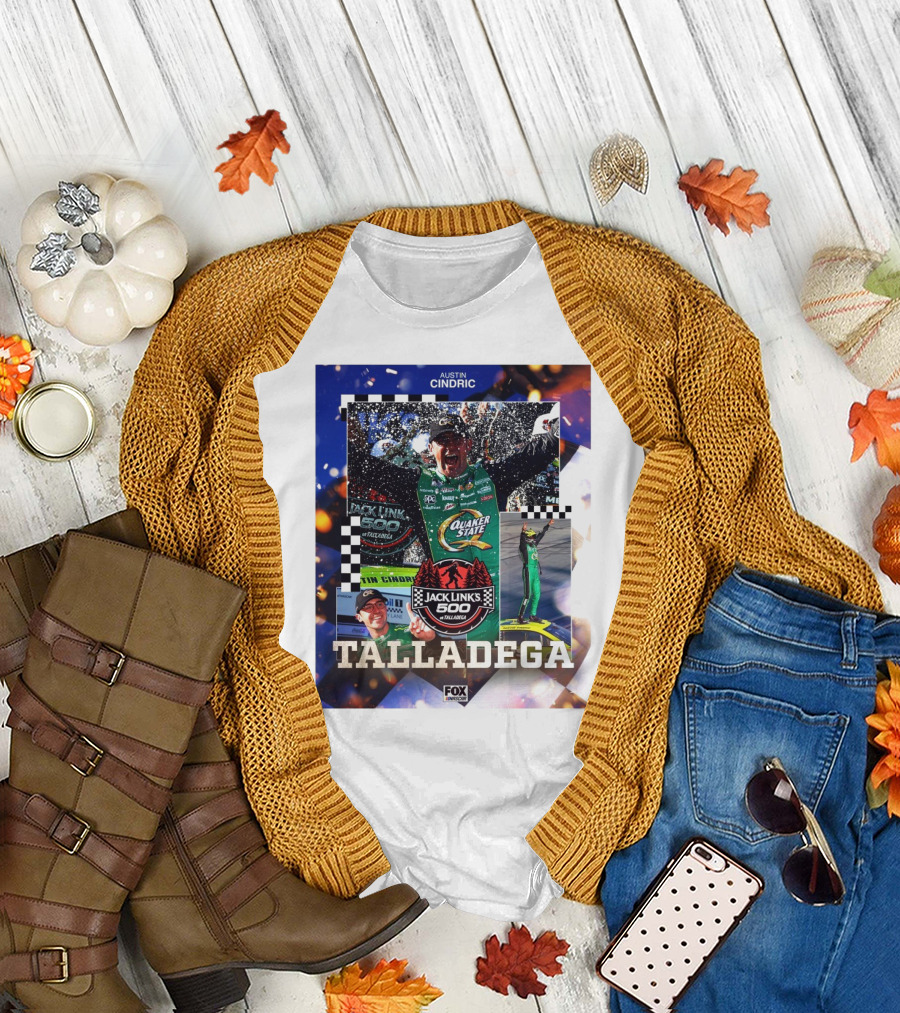Austin Cindric Celebrates Victory Jack Link's 500 Talladega NASCAR Race Win T-Shirt