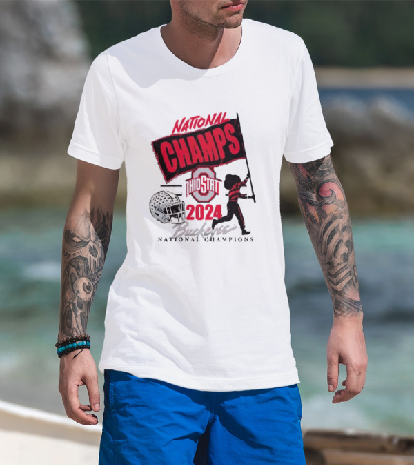 National Champs Ohio State 2024 Brutus Flag Wave T-Shirt