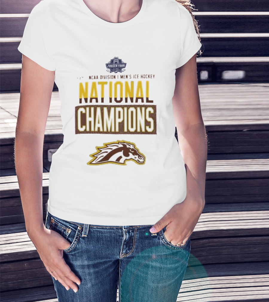 NCAA Division I Men’s Ice Hockey National Champions Western Michigan Broncos 2025 T-Shirt