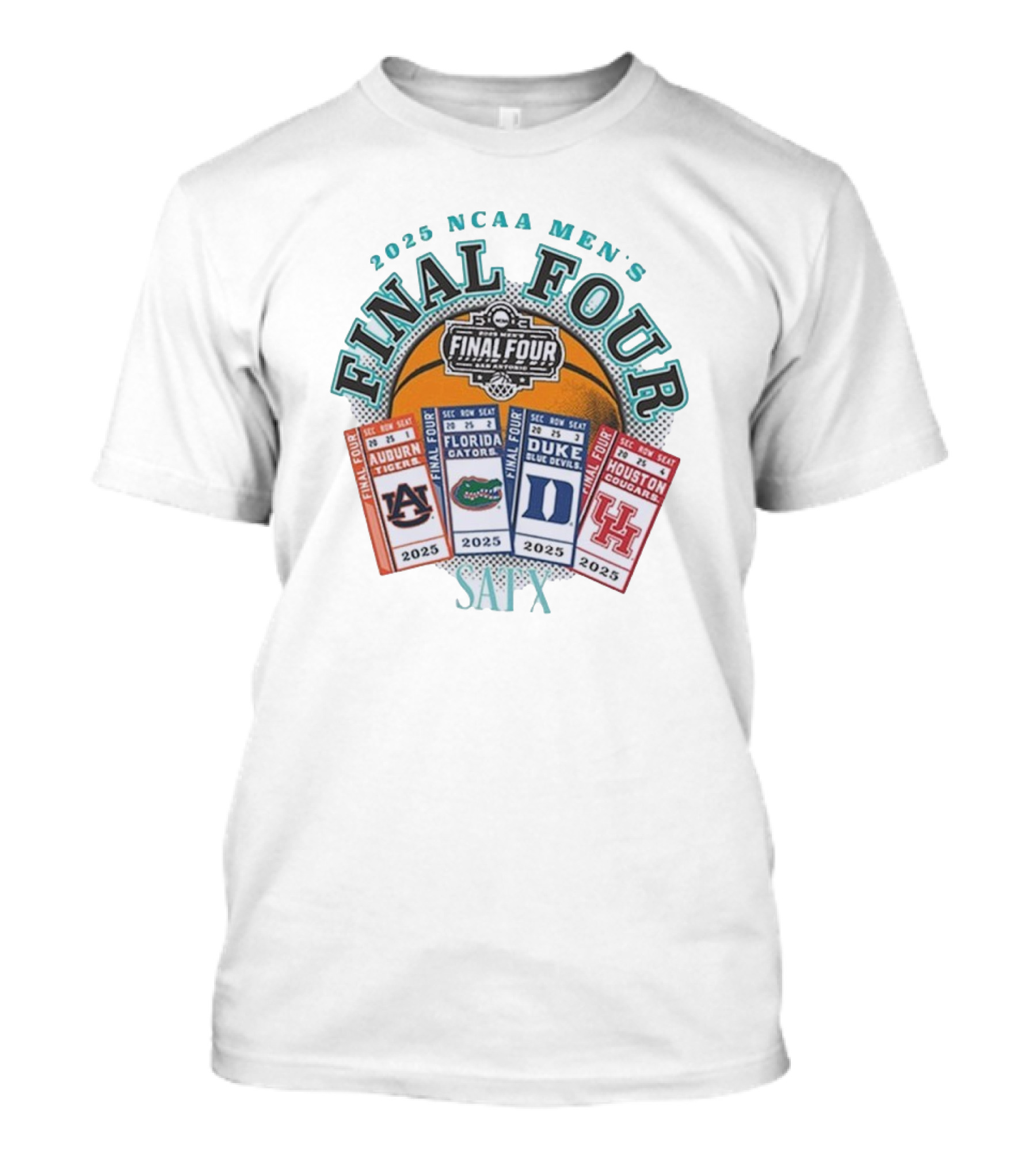 2025 NCAA Men's Final Four Auburn Florida Duke Houston SATX T-Shirt