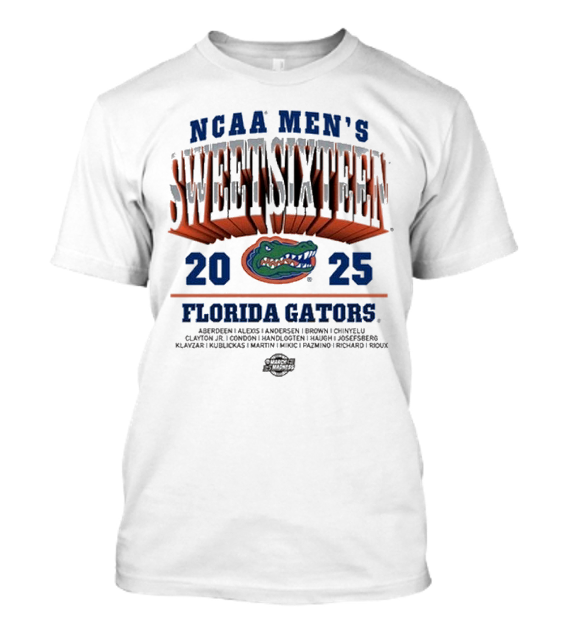 NCAA Men’s Sweet Sixteen 2025 Florida Gators Basketball Championship T-Shirt