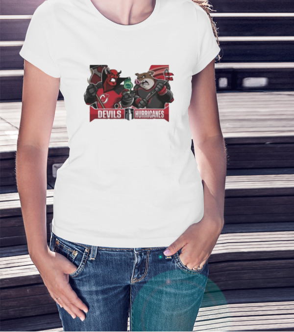 New Jersey Devils Vs Carolina Hurricanes 2025 Eastern Conference Quarter Finals NHL Rivalry Showdown T-Shirt