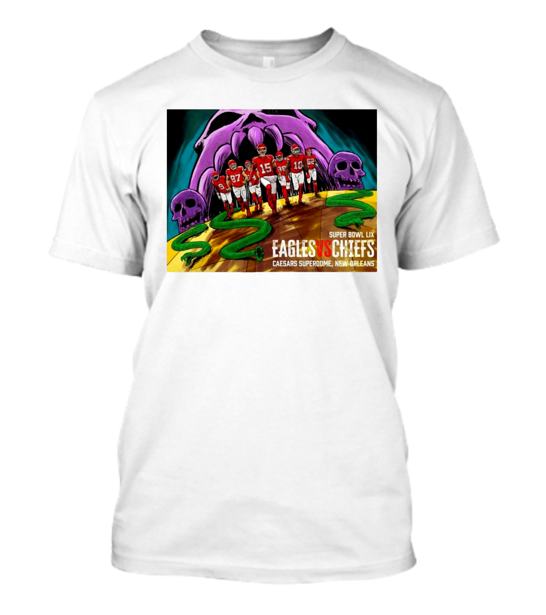 Super Bowl LIX Eagles Vs Chiefs Caesars Superdome New Orleans T-Shirt