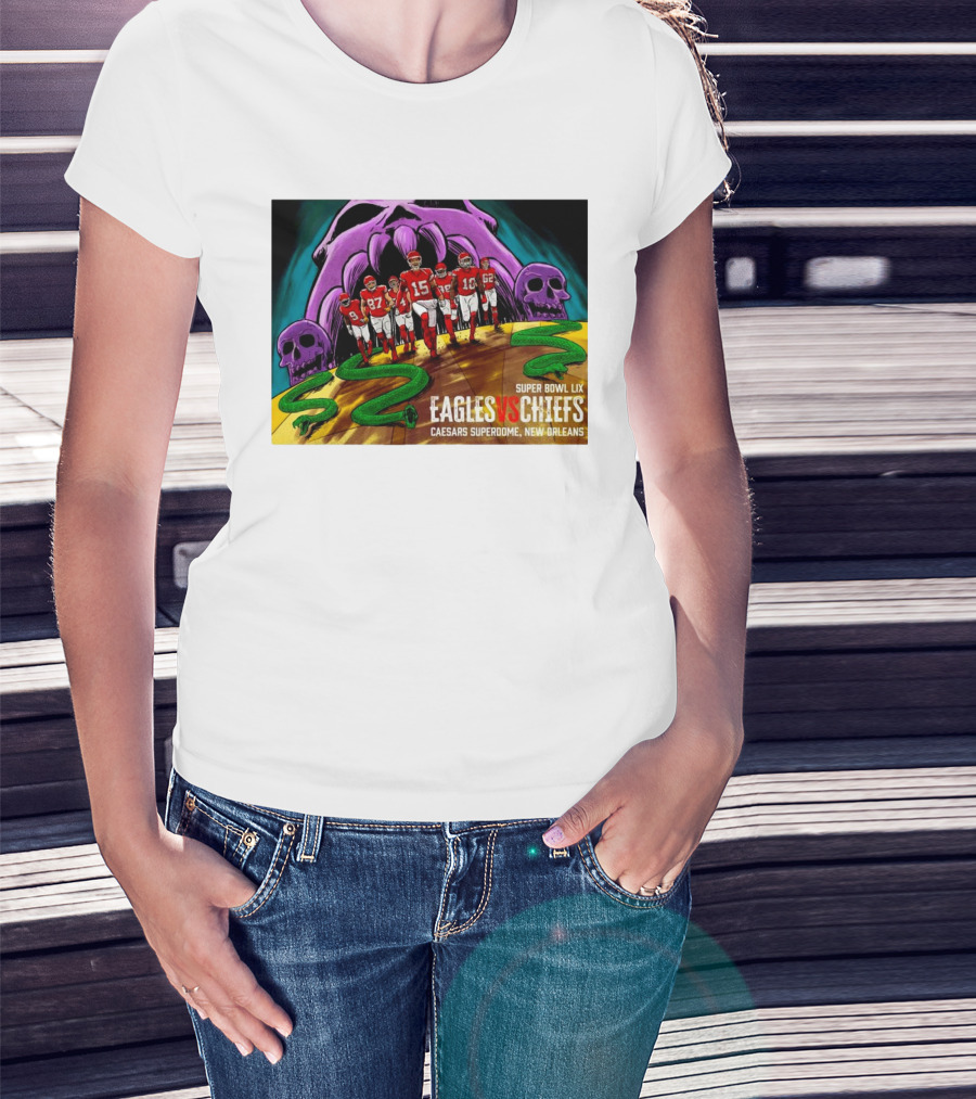 Super Bowl LIX Eagles Vs Chiefs Caesars Superdome New Orleans T-Shirt