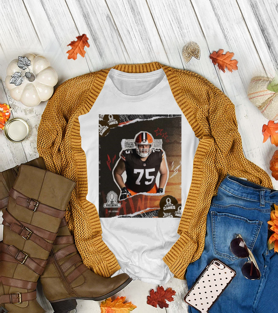 NFL Pro Bowl Games 2025 Joel Bitonio Cleveland Browns 75 T-Shirt