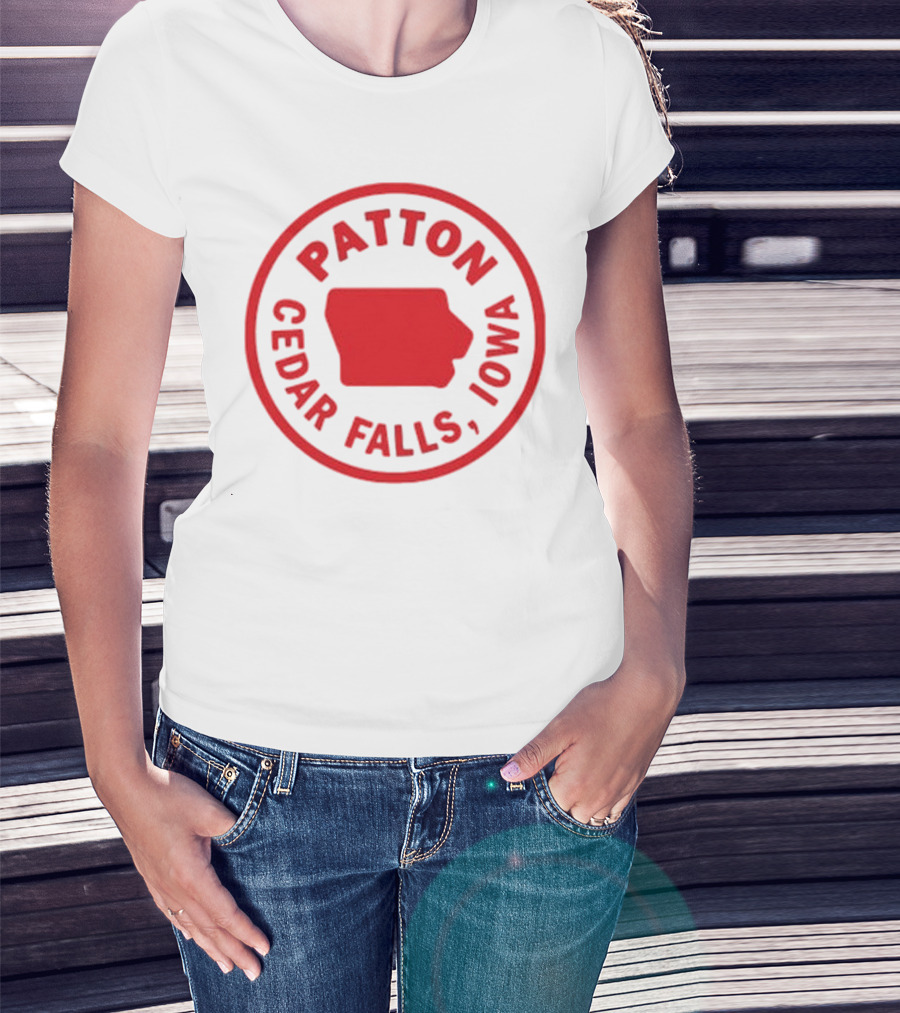 Patton Cedar Falls Iowa Map Circle T-Shirt