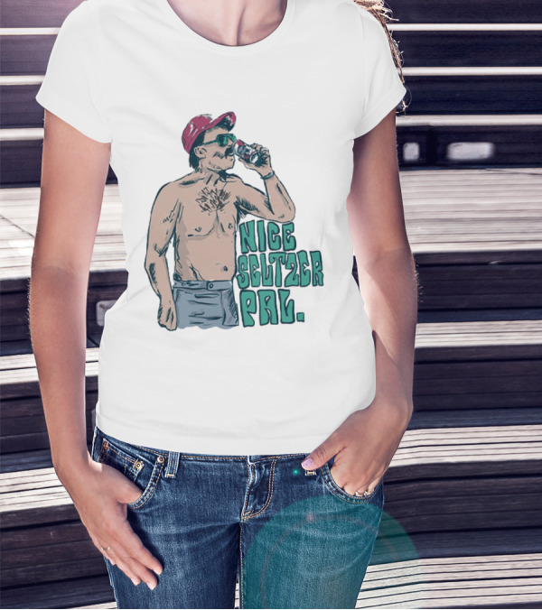 Nice Seltzer Pal 4.0 Cartoon Graphic Of Less Man In Cap And Sunglasses With Drink T-Shirt