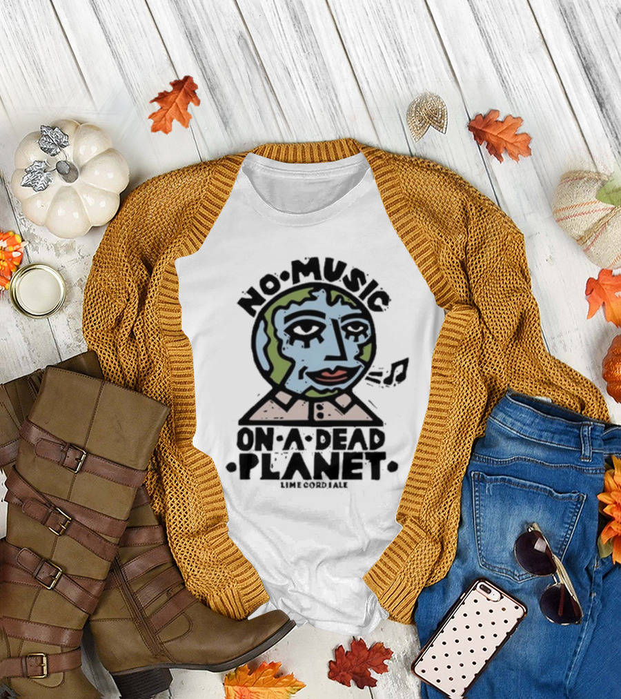 No Music On A Dead Planet Earth Head With Collar T-Shirt