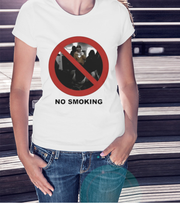 No Smoking Circle Icon With Anonymous Figure T-Shirt