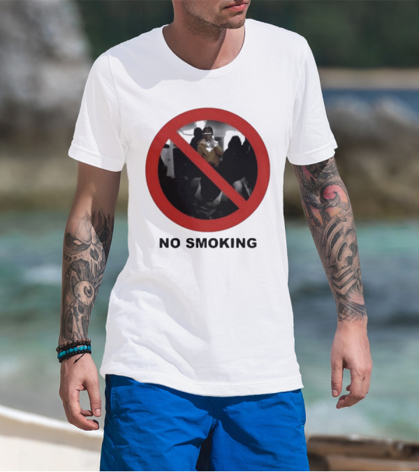 No Smoking Circle Icon With Anonymous Figure T-Shirt
