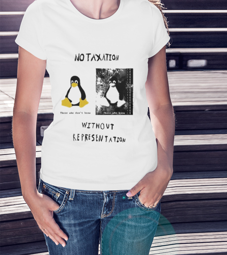 No Taxation Without Representation Unhappy Feet Penguin T-Shirt