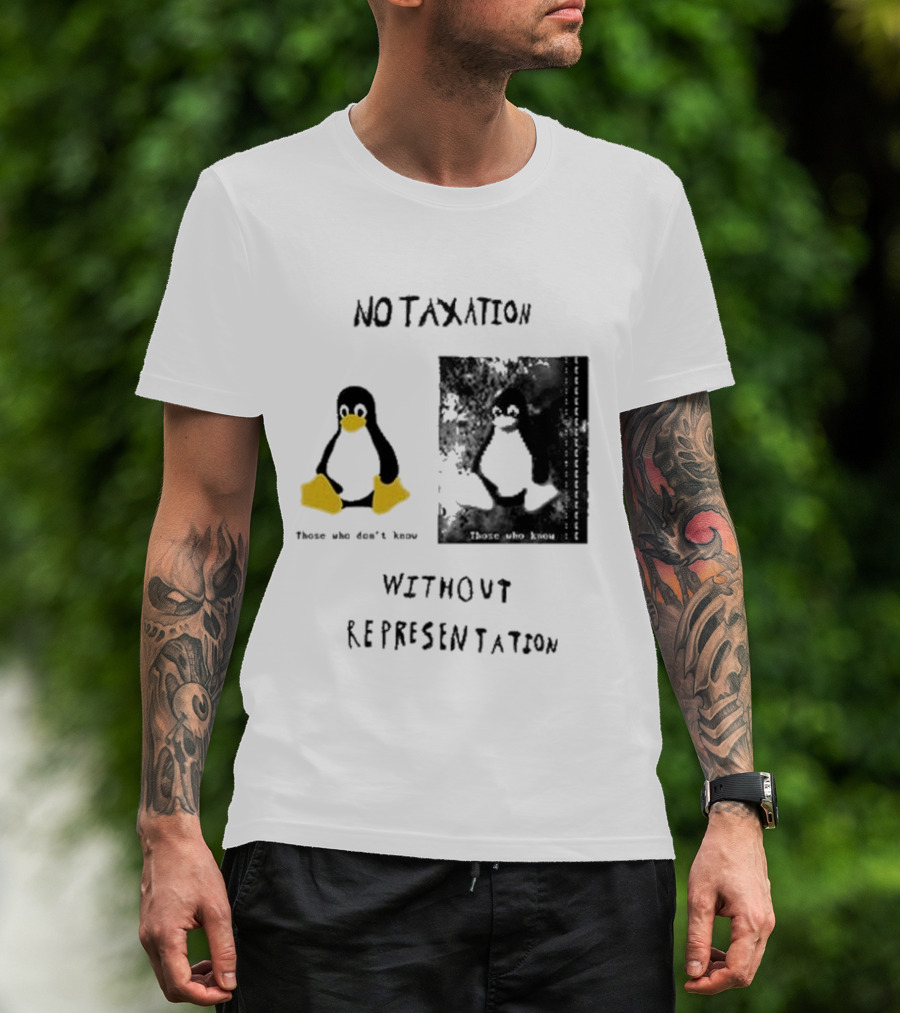 No Taxation Without Representation Unhappy Feet Penguin T-Shirt