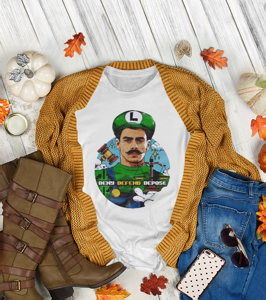 Nordacious Store Deny Defend Depose Mario Luigi Parody T-Shirt