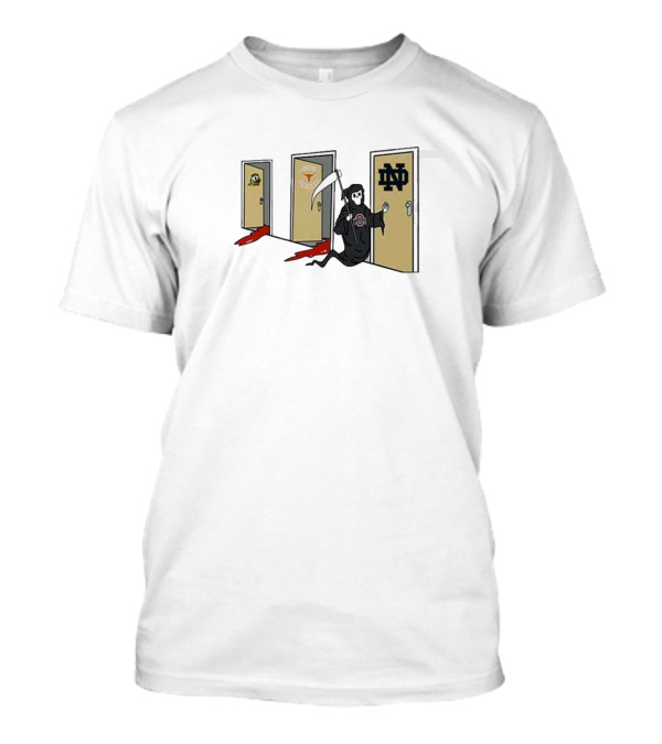 Notre Dame Fighting Irish Reaper Ohio State Buckeyes Funny NCAA College Football Playoff National Championship 2024-2025 T-Shirt