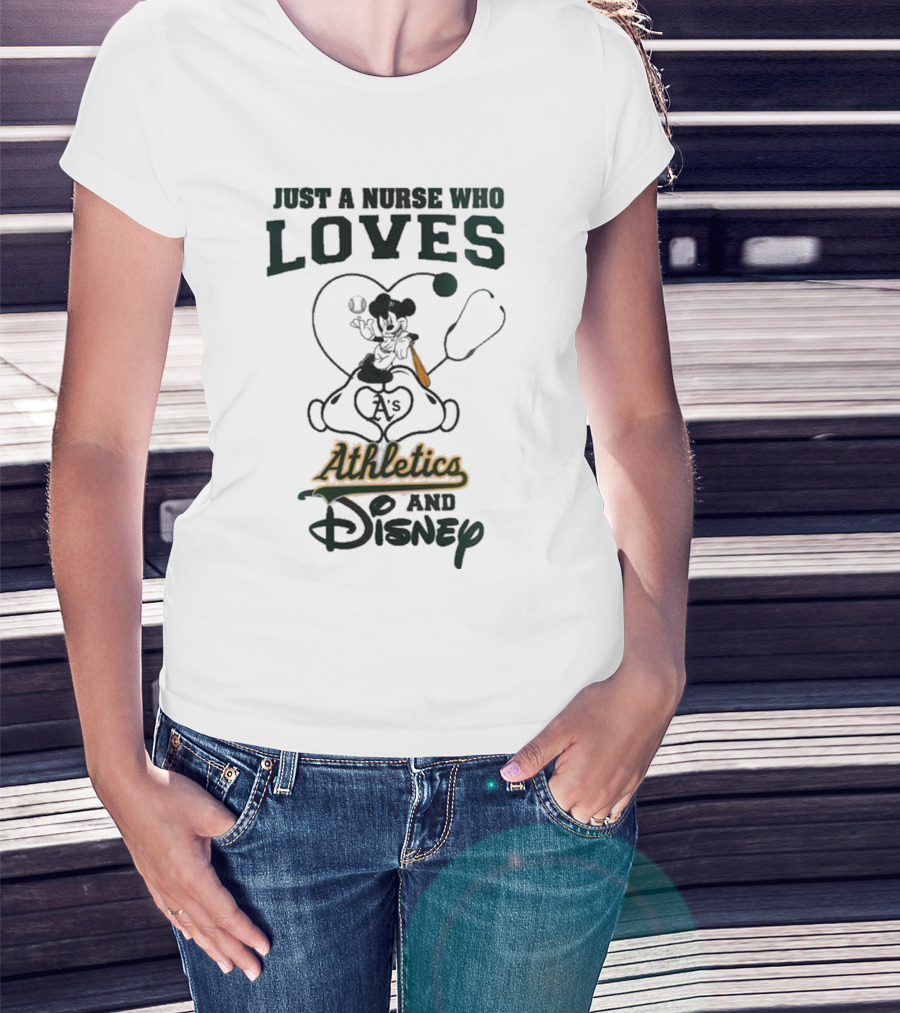 Oakland Athletics Disney Just A Nurse Who Loves Baseball 2025 T-Shirt