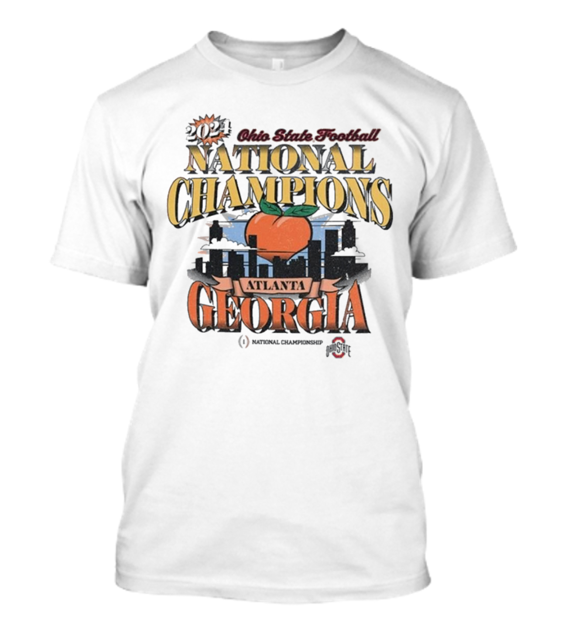 Ohio State Football 2024 National Champions Atlanta Georgia CFP National Championship T-Shirt