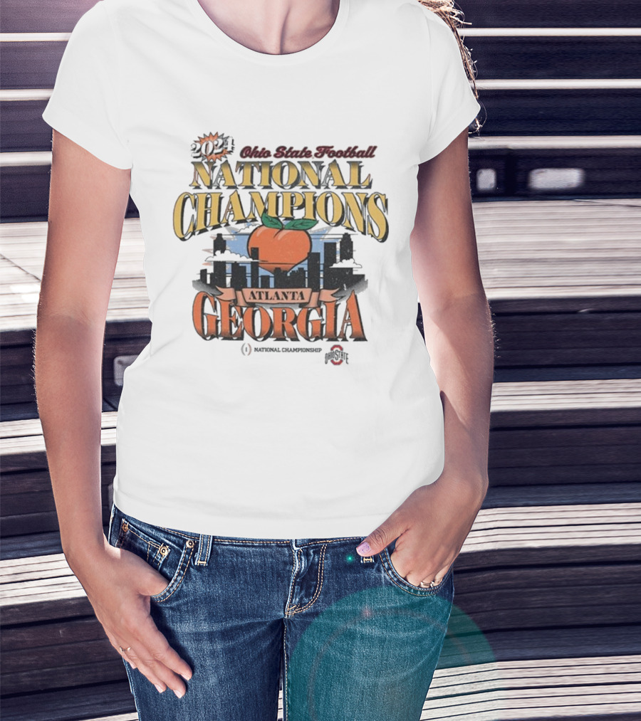 Ohio State Football 2024 National Champions Atlanta Georgia CFP National Championship T-Shirt