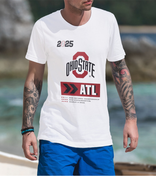 2025 Ohio State Buckeyes ATL College Football Playoff National Championship T-Shirt