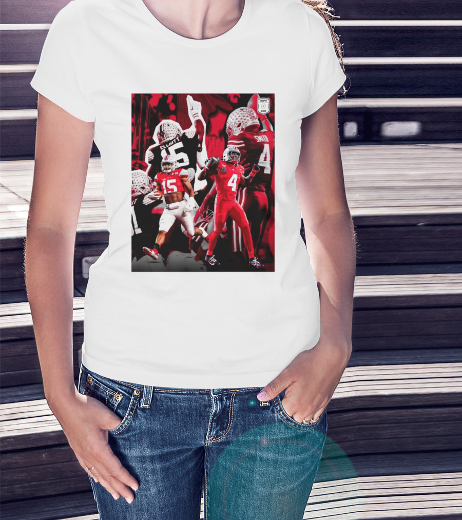 Ezekiel Elliott Jeremiah Smith 2024 CFP Ohio State Buckeye Champions T-Shirt