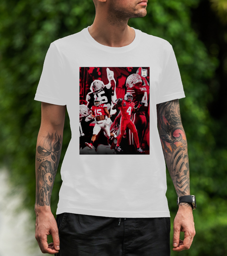 Ezekiel Elliott Jeremiah Smith 2024 CFP Ohio State Buckeye Champions T-Shirt