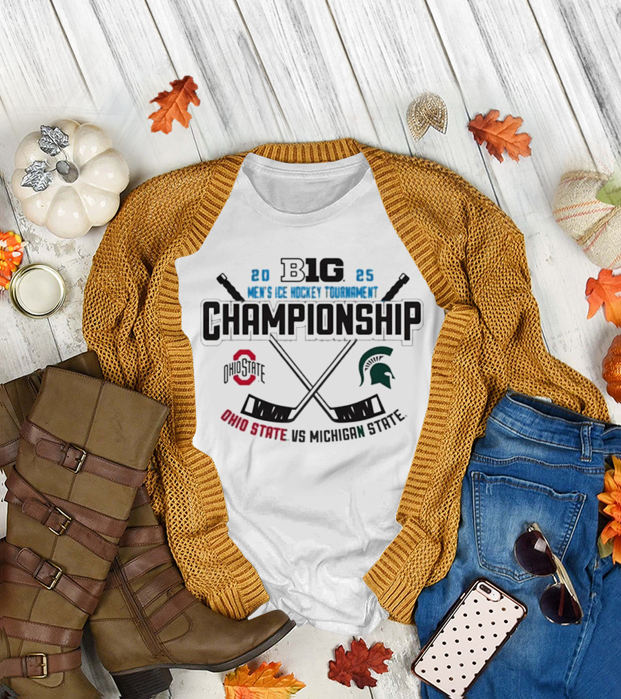 2025 Big Ten Men's Ice Hockey Championship Ohio State Vs Michigan State T-Shirt