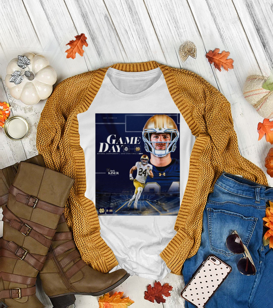 Ohio State Vs Notre Dame Football Jack Kiser Linebacker National Championship Gameday 2025 T-Shirt