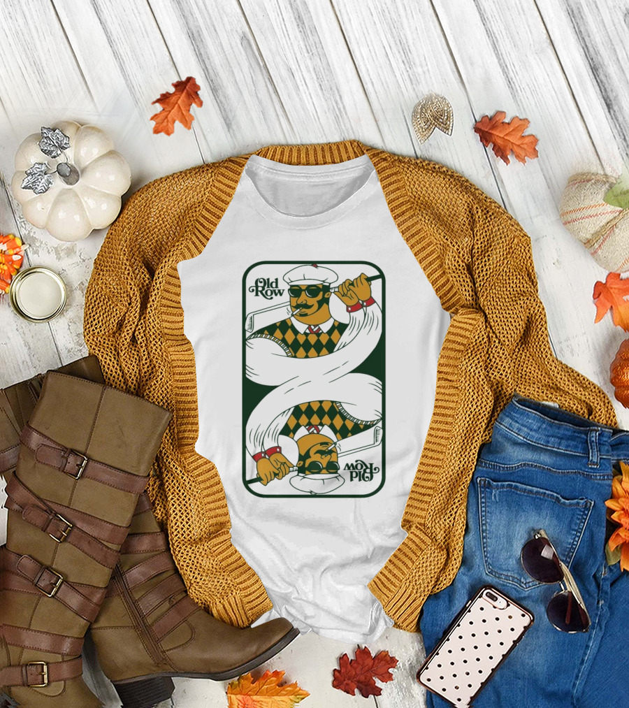 Old Row Golf Playing Card Ace Pipe Pattern T-Shirt