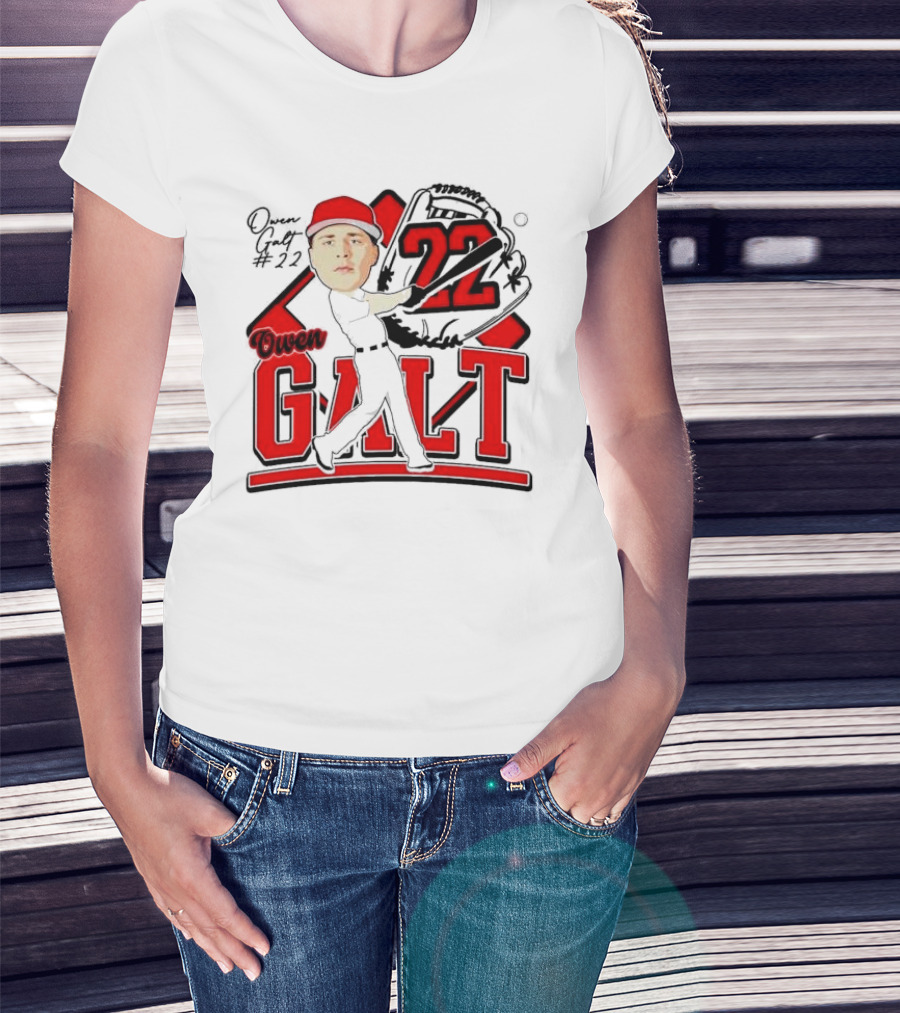 Owen Galt 22 Louisiana Ragin Cajuns Baseball Player Caricature T-Shirt