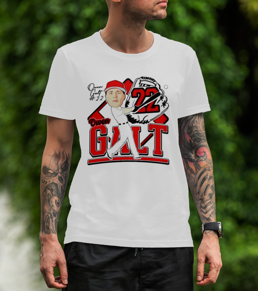 Owen Galt 22 Louisiana Ragin Cajuns Baseball Player Caricature T-Shirt