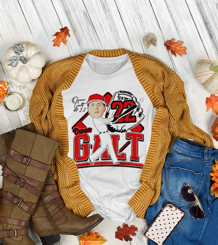 Owen Galt 22 Louisiana Ragin Cajuns Baseball Player Caricature T-Shirt