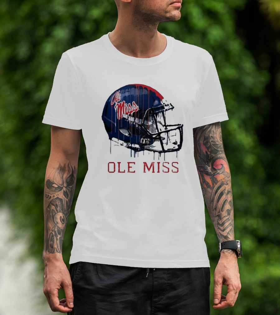 Ole Miss Dripping Football Helmet T-Shirt