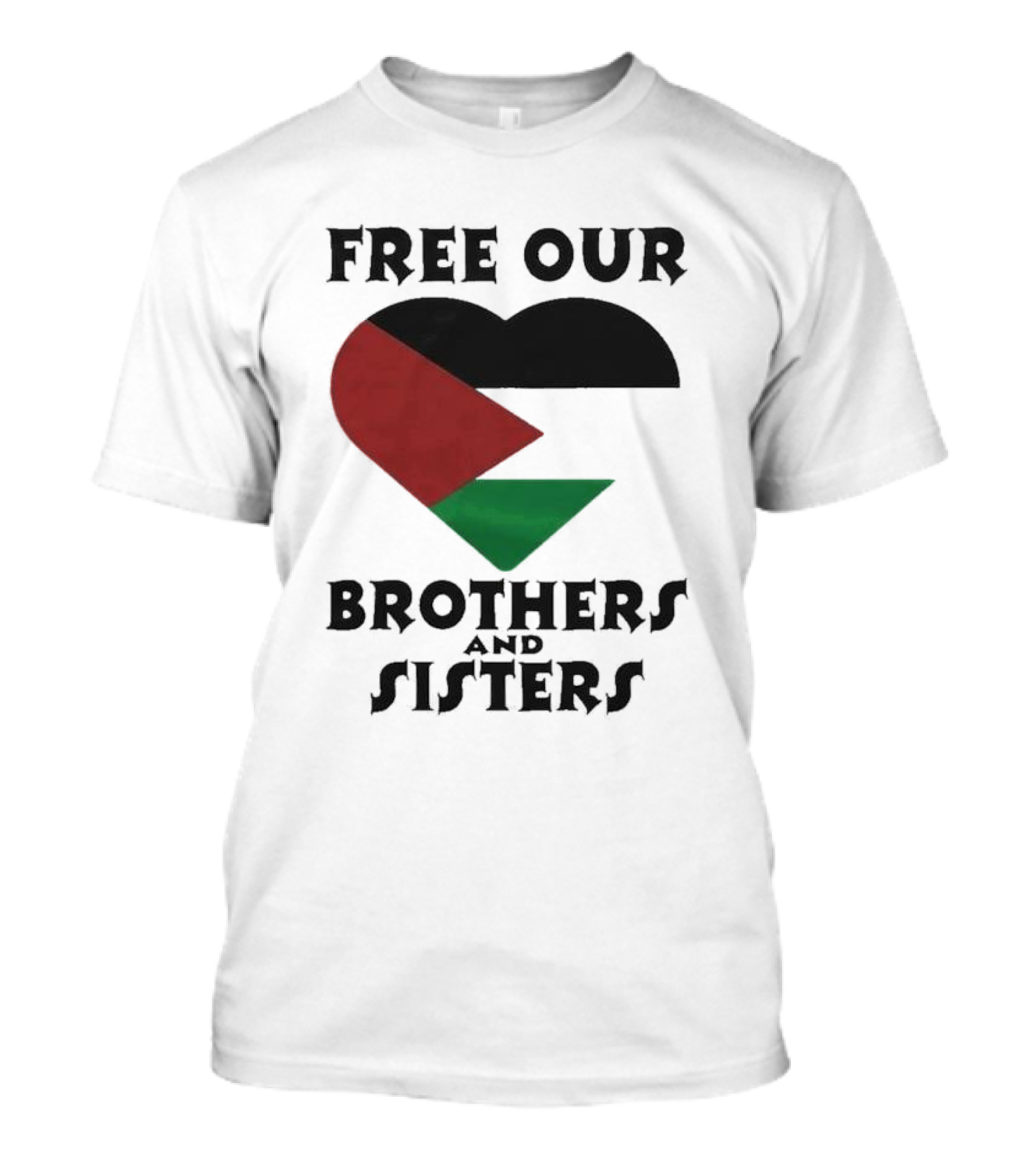 Free Our Brothers And Sisters Palestine Heart T-Shirt
