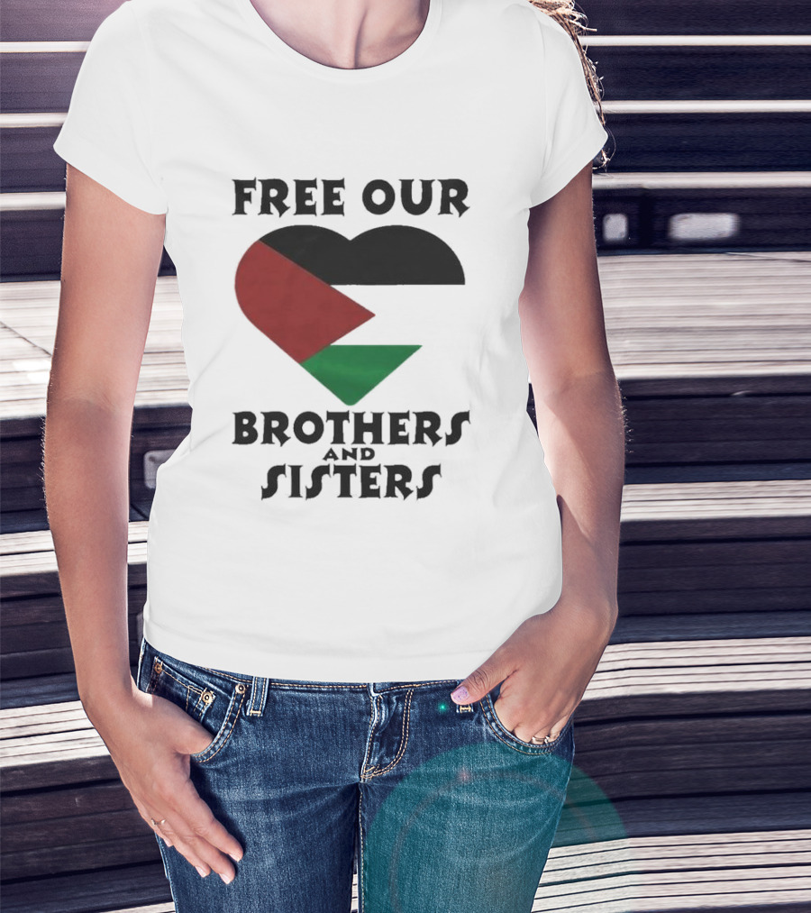 Free Our Brothers And Sisters Palestine Heart T-Shirt