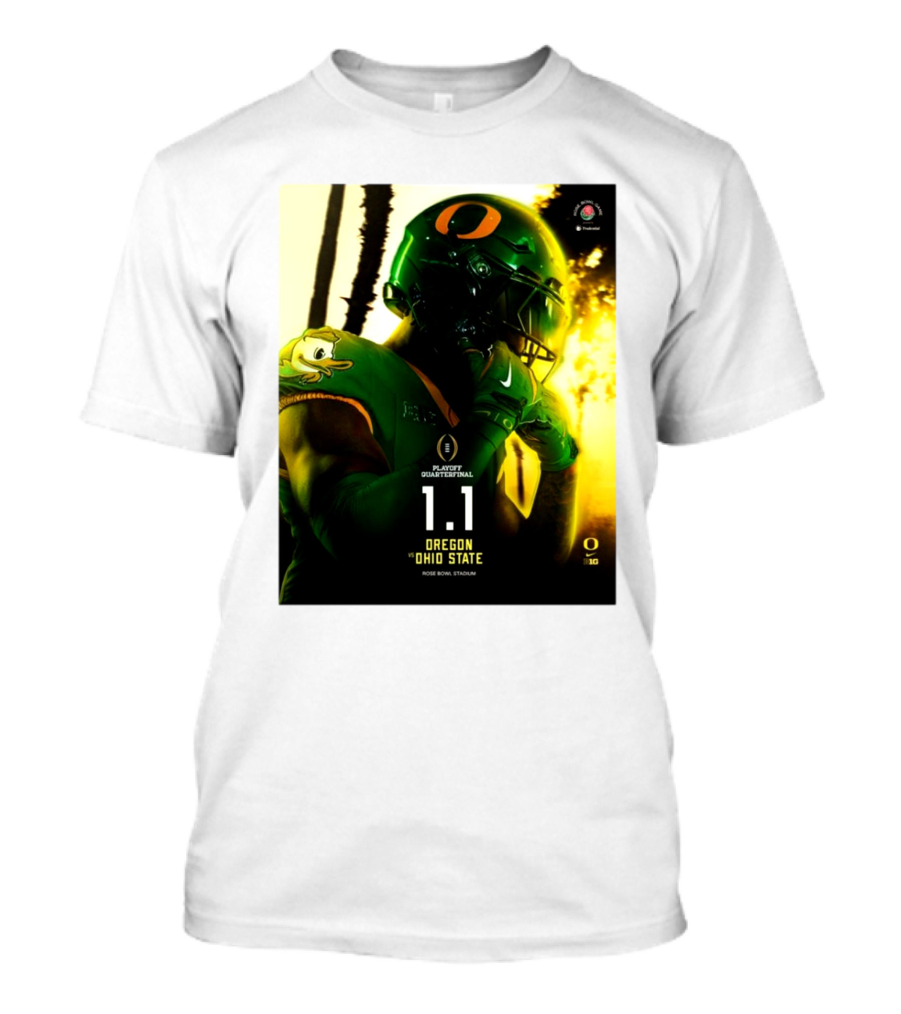 Playoff Quarterfinal Oregon Ducks Vs Ohio State Buckeyes Rose Bowl Stadium January 1 T-Shirt